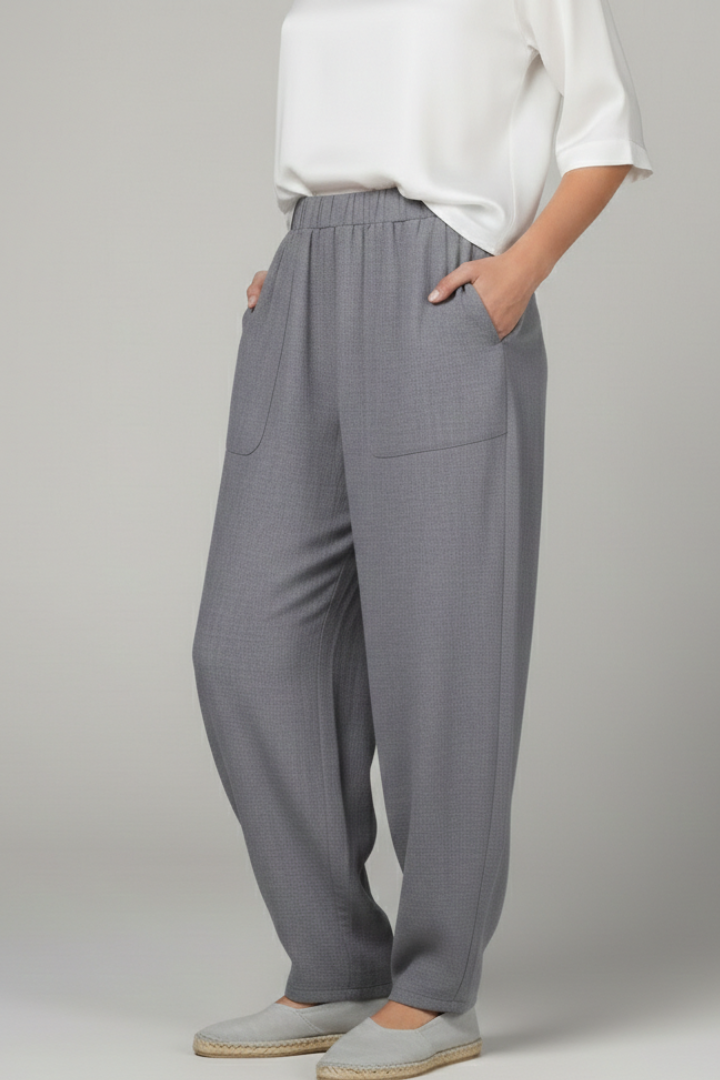 Aliza | Women's Pallazo Trousers Elastic Waist Side Pockets