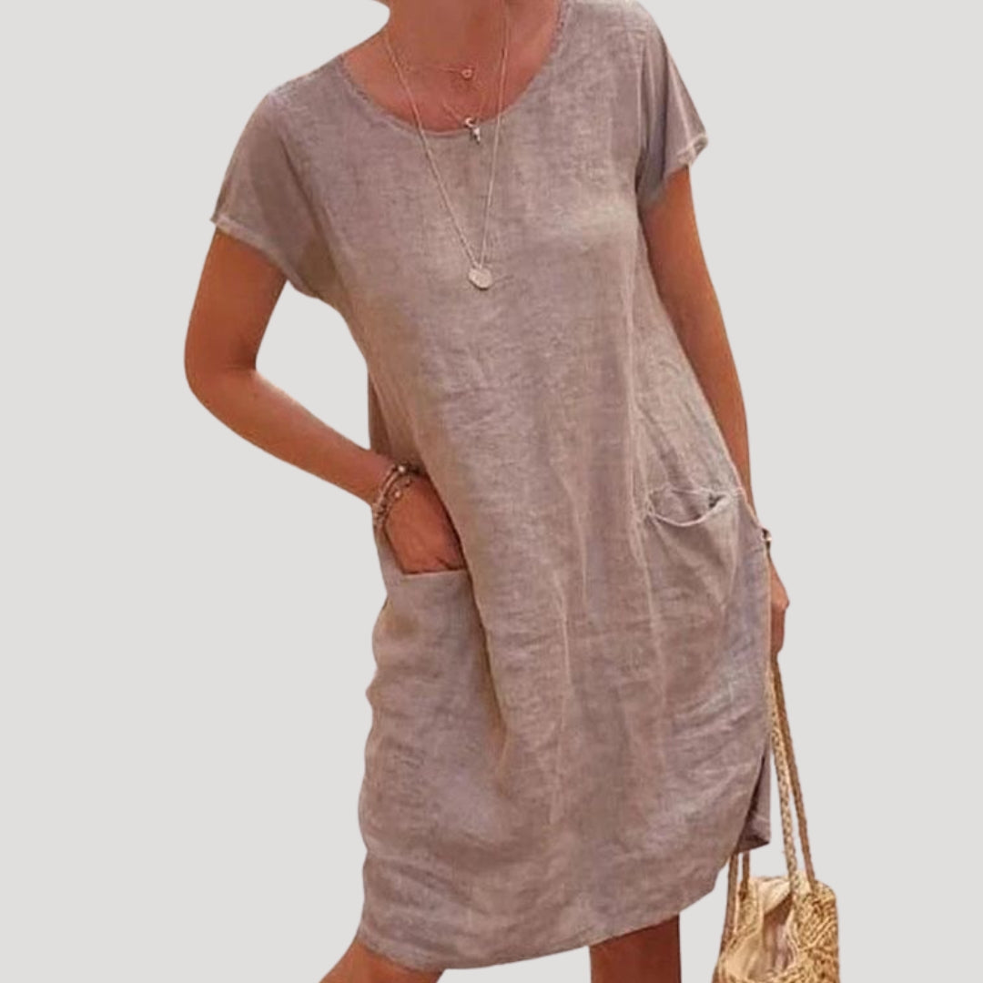 Quorra | Women Midi Dress Cotton Breathable Casual