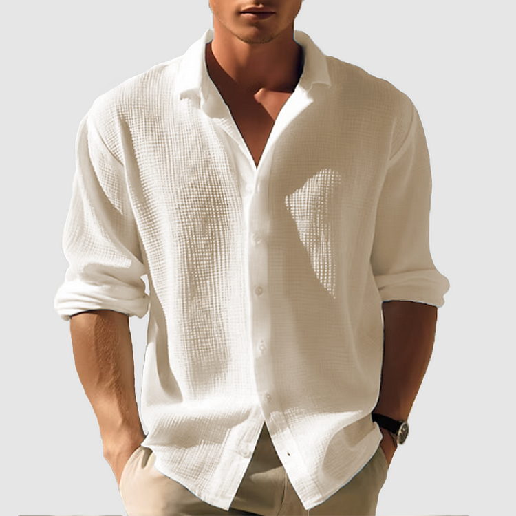 Alfie | Men Casual Button Down Shirt Long Sleeve Relaxed