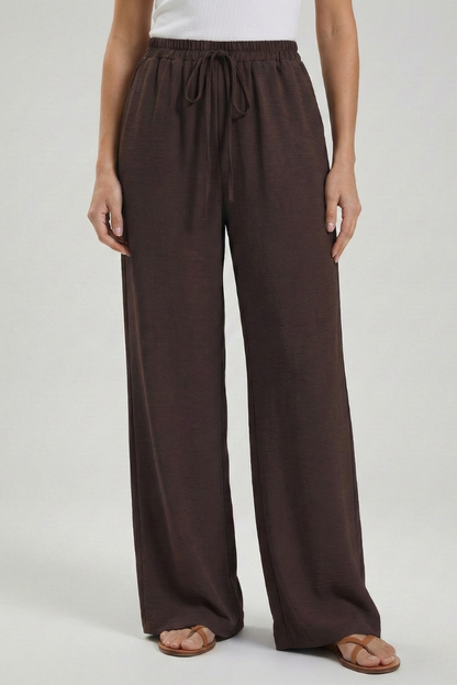 Aria | Women's Palazzo Trousers Drawstring Waist Side Pocket
