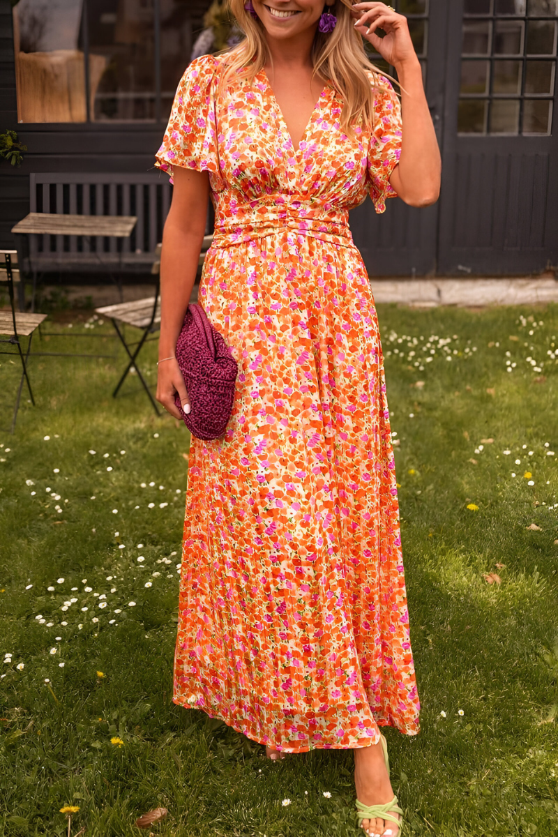 Ava | Women V Neck Floral Maxi Dress
