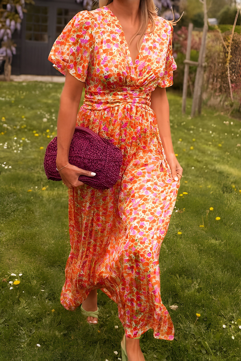Ava | Women V Neck Floral Maxi Dress
