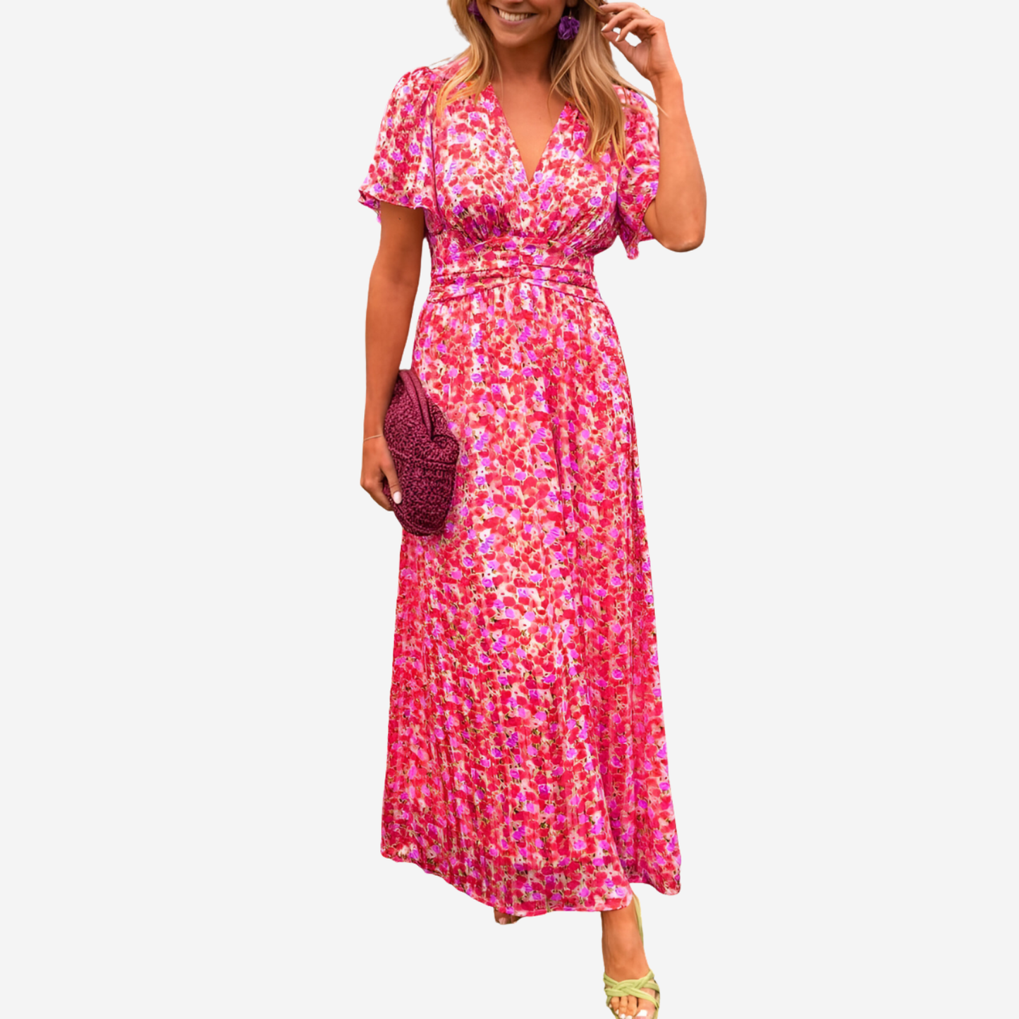 Ava | Women V Neck Floral Maxi Dress