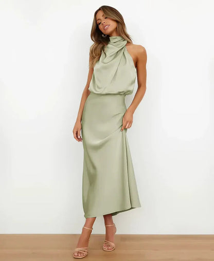 Beatrice | Women's Formal Satin Midi Summer Dress