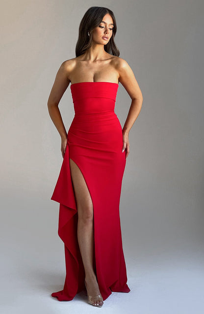 Camilla | Women High Slit Strapless Maxi Dress