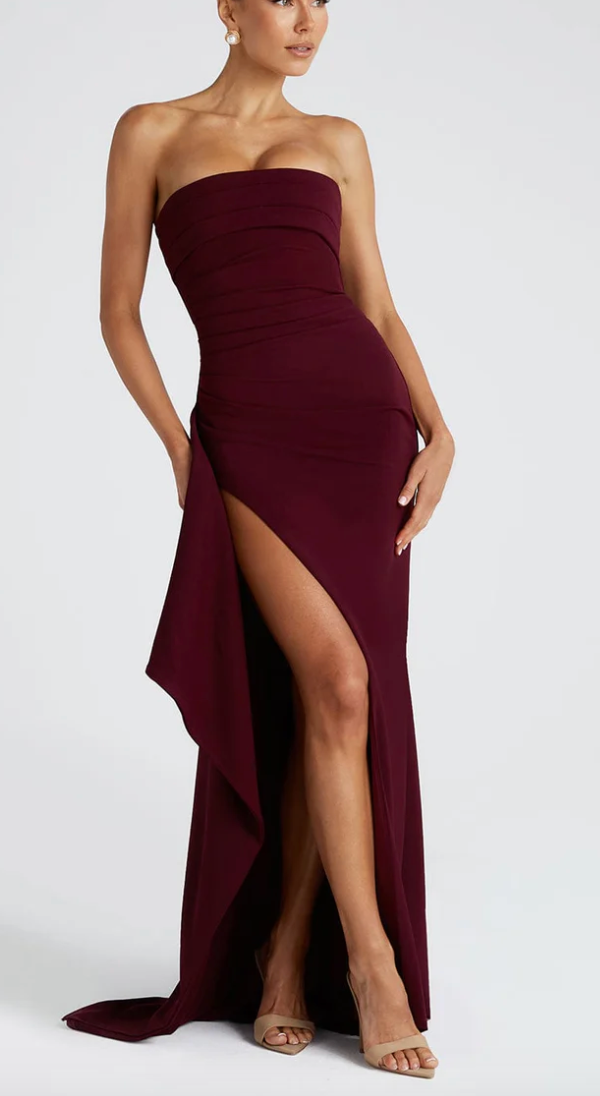 Camilla | Women High Slit Strapless Maxi Dress