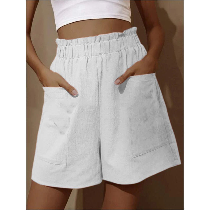 Deana | Women’s Casual Linen Shorts With Elastic Waistband