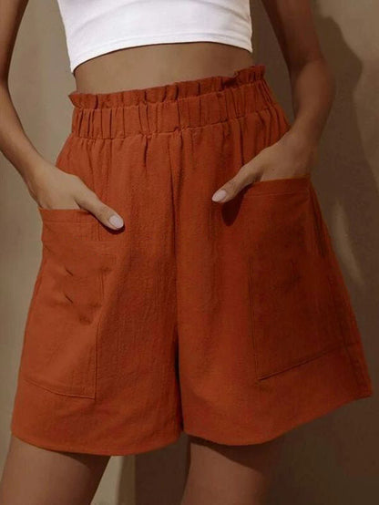 Deana | Women’s Casual Linen Shorts With Elastic Waistband
