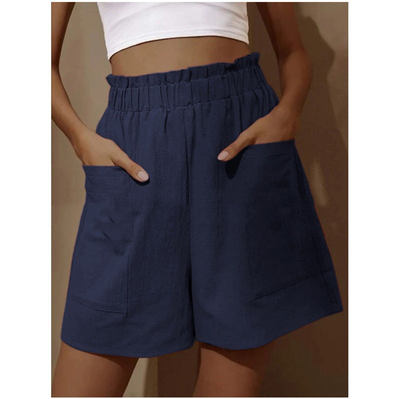Deana | Women’s Casual Linen Shorts With Elastic Waistband