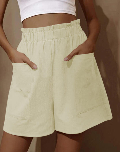 Deana | Women’s Casual Linen Shorts With Elastic Waistband