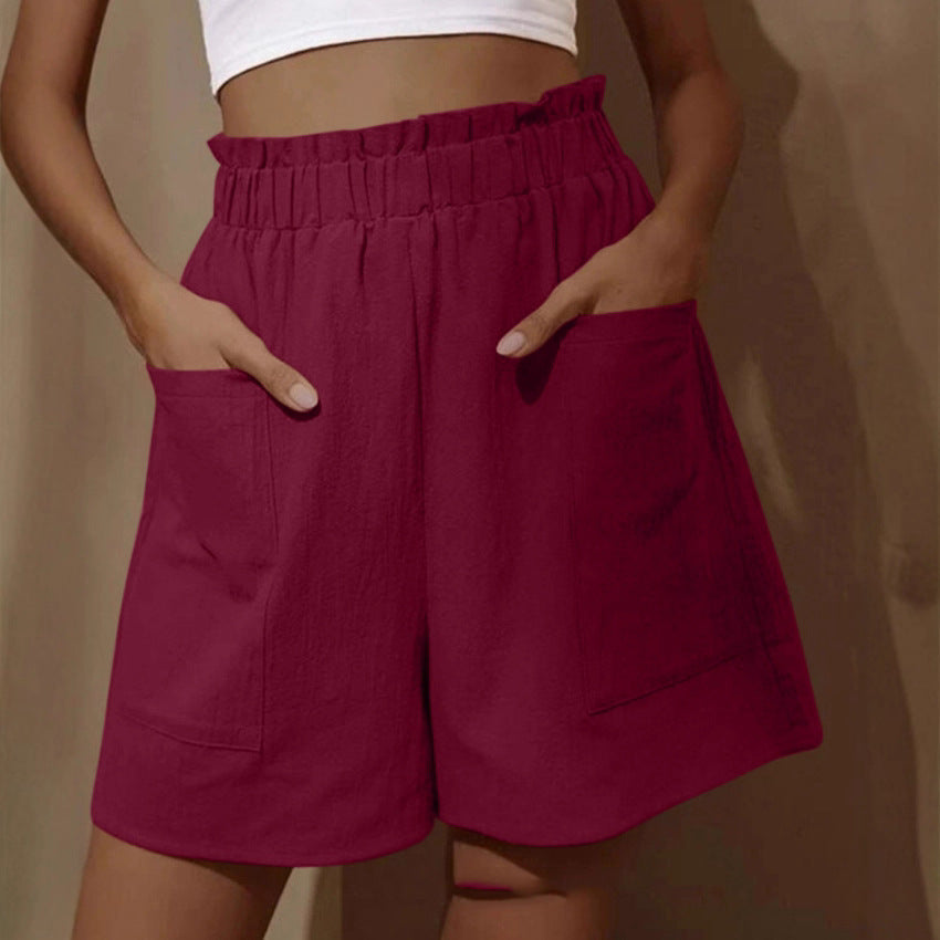 Deana | Women’s Casual Linen Shorts With Elastic Waistband