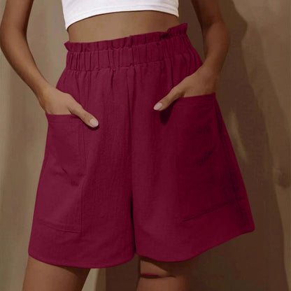 Deana | Women’s Casual Linen Shorts With Elastic Waistband