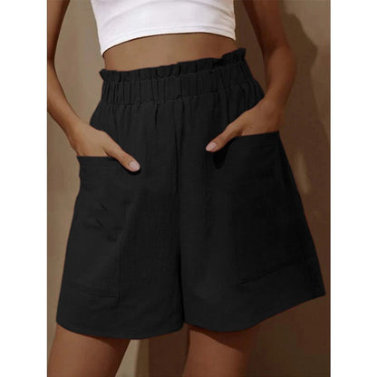 Deana | Women’s Casual Linen Shorts With Elastic Waistband