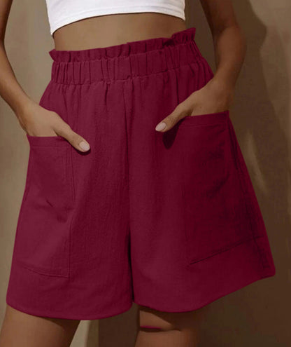 Deana | Women’s Casual Linen Shorts With Elastic Waistband