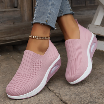 Ella | Women's Slip-On Trainers Comfortable Wedge Mesh
