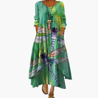 Elowen | Women's Long Sleeve Midi Summer Dress
