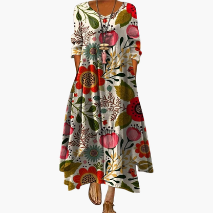 Elowen | Women's Long Sleeve Midi Summer Dress