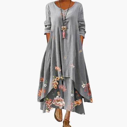 Elowen | Women's Long Sleeve Midi Summer Dress
