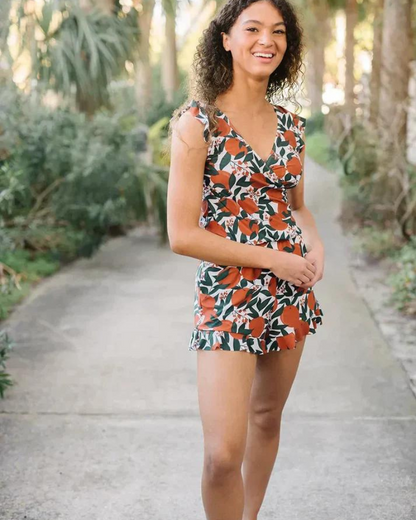 Florence | Elegant Women's V-Neck Built-in Bra Swimsuit