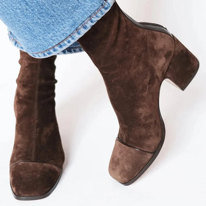 Georgina | Elegant Women's Square Toe Heeled Boots