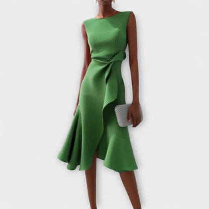 Gisella | Elegant Women’s 2026 Graduation Asymmetric Draped Midi Dress