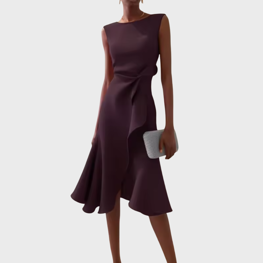 Imogen | Women Draped Elegant Midi Dress