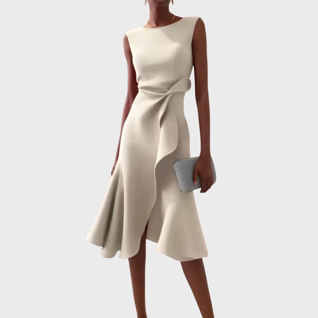 Imogen | Women Draped Elegant Midi Dress