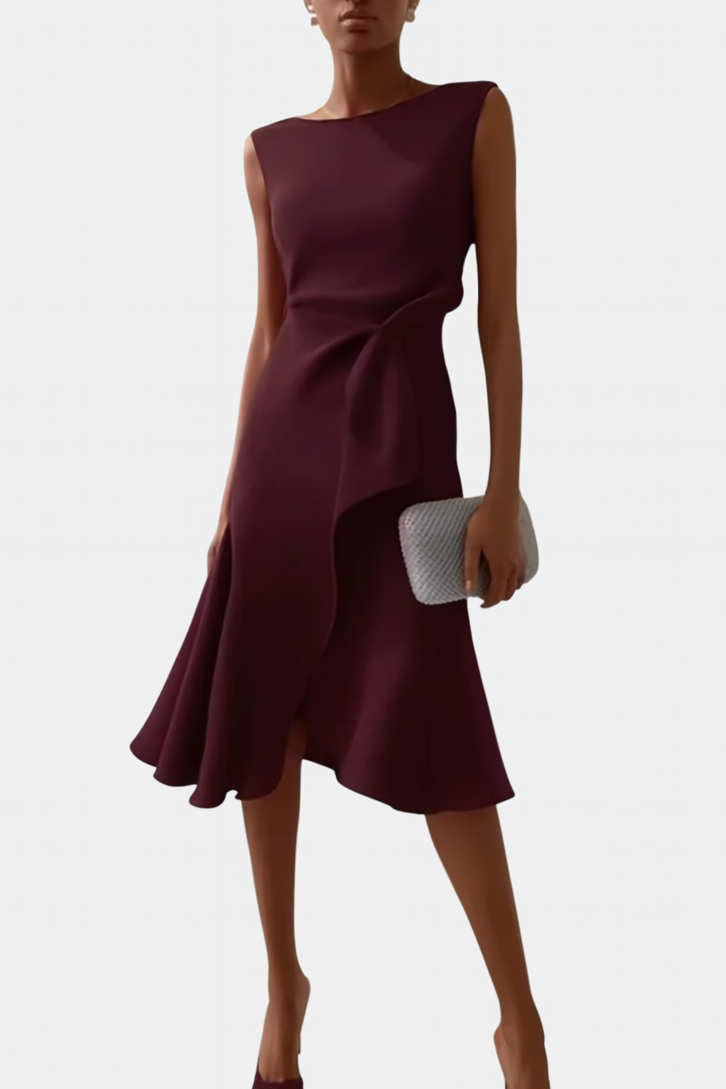 Imogen | Women Draped Elegant Midi Dress