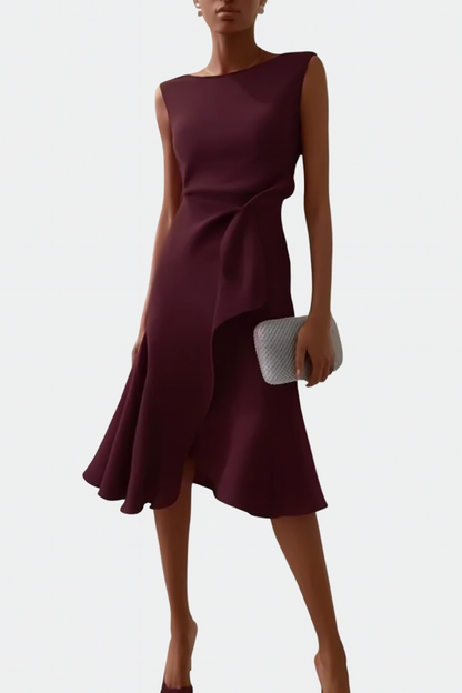 Imogen | Women Draped Elegant Midi Dress