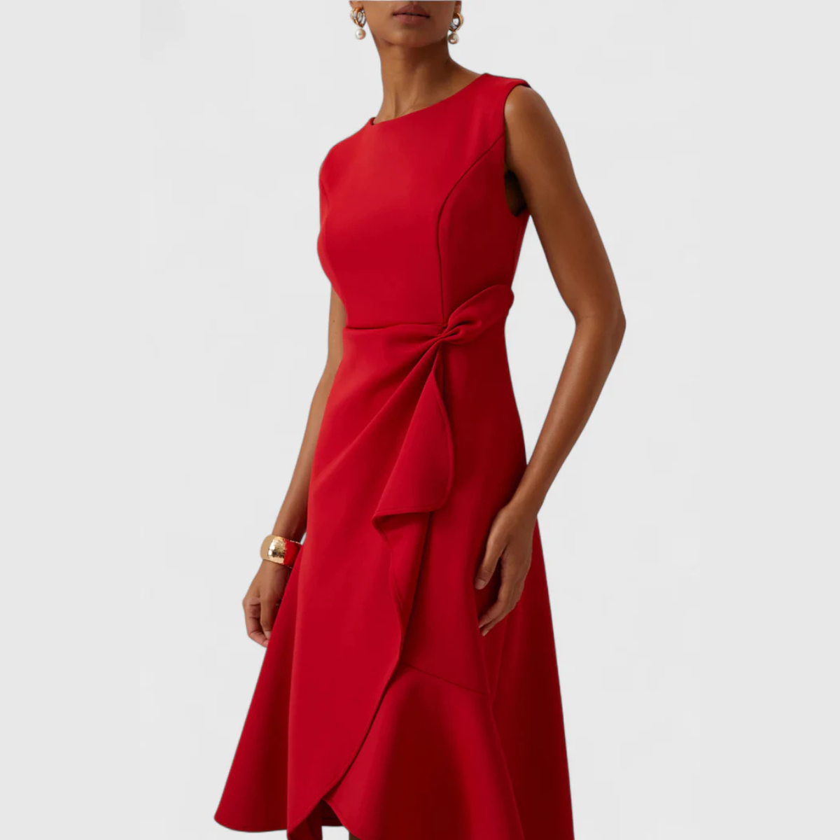 Imogen | Women Draped Elegant Midi Dress