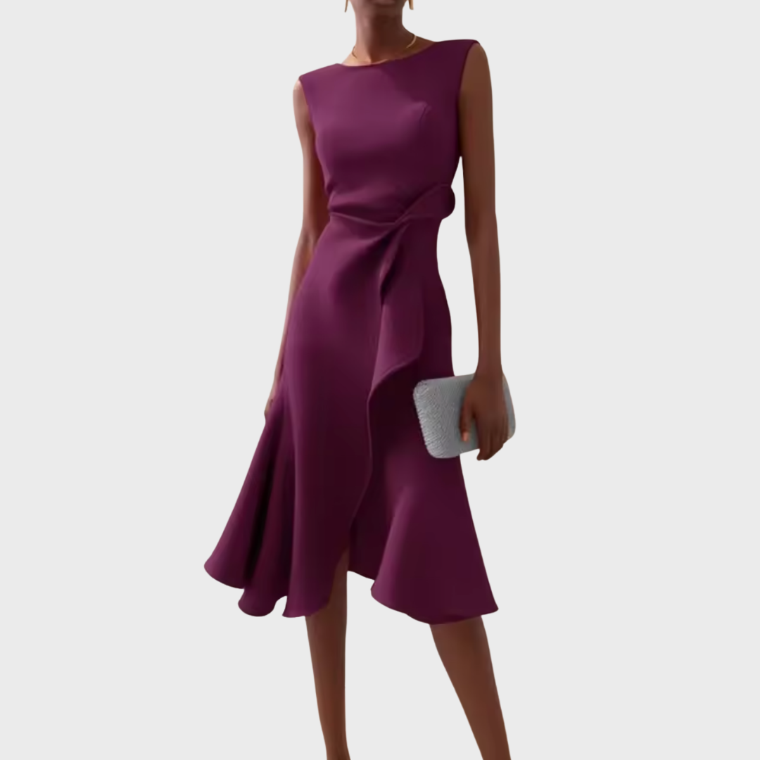 Imogen | Women Draped Elegant Midi Dress