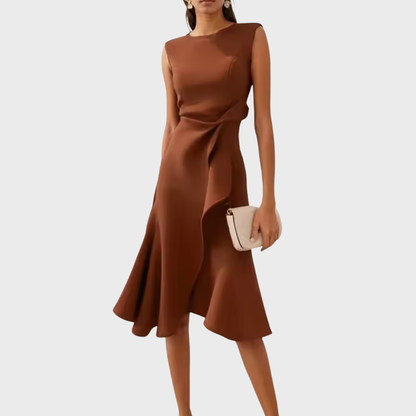 Imogen | Women Draped Elegant Midi Dress