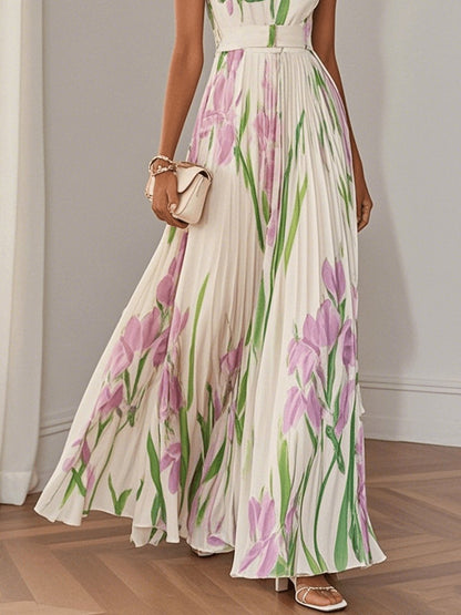 Isla | Elegant Women's A-line Pleated Maxi Dress