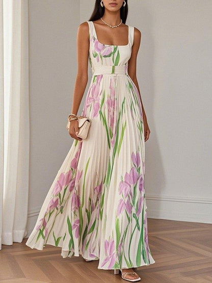 Isla | Elegant Women's A-line Pleated Maxi Dress