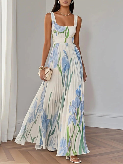 Isla | Elegant Women's A-line Pleated Maxi Dress