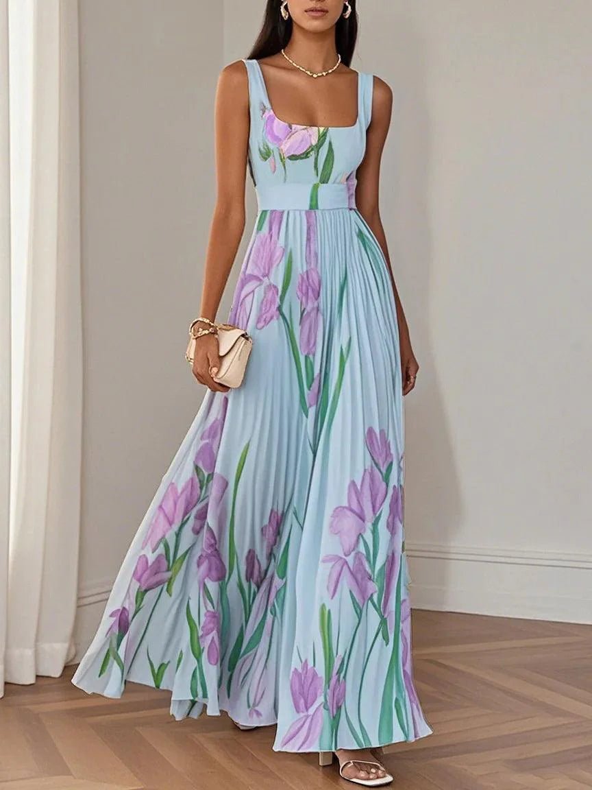 Isla | Elegant Women's A-line Pleated Maxi Dress