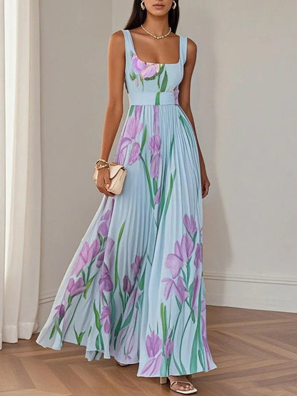 Isla | Elegant Women's A-line Pleated Maxi Dress