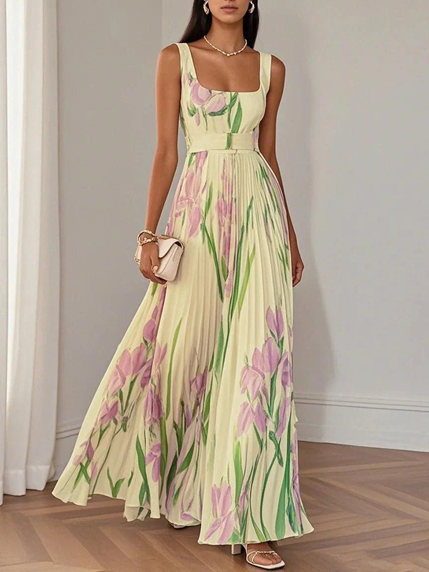 Isla | Elegant Women's A-line Pleated Maxi Dress