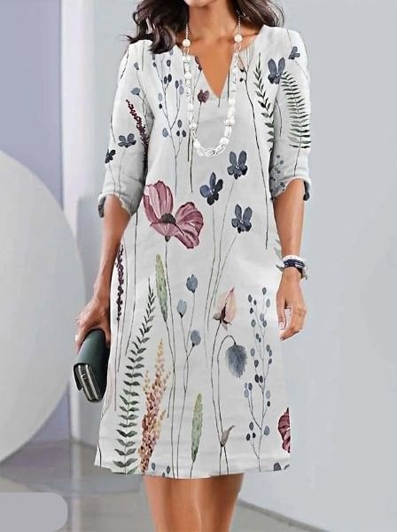 Lily | Stylish Women's Floral Double Tunic Midi Dress