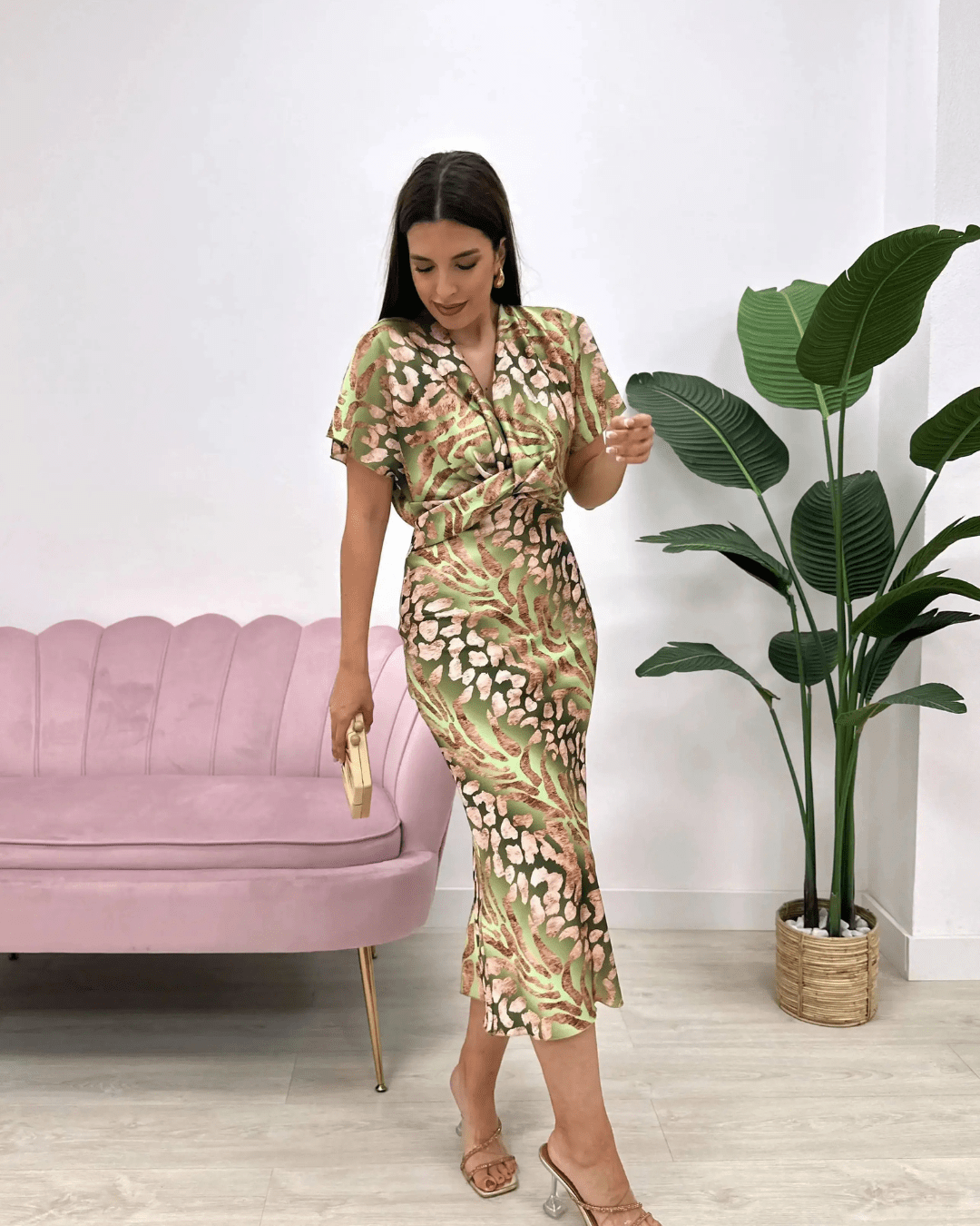 Maria | Elegant Women's Satin Midi Dress