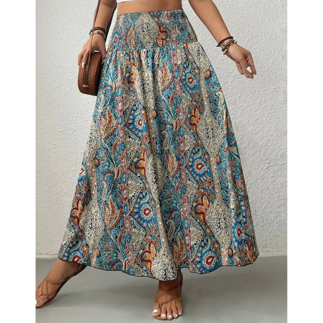 Maya | Casual Women Boho Paisley Maxi Skirt