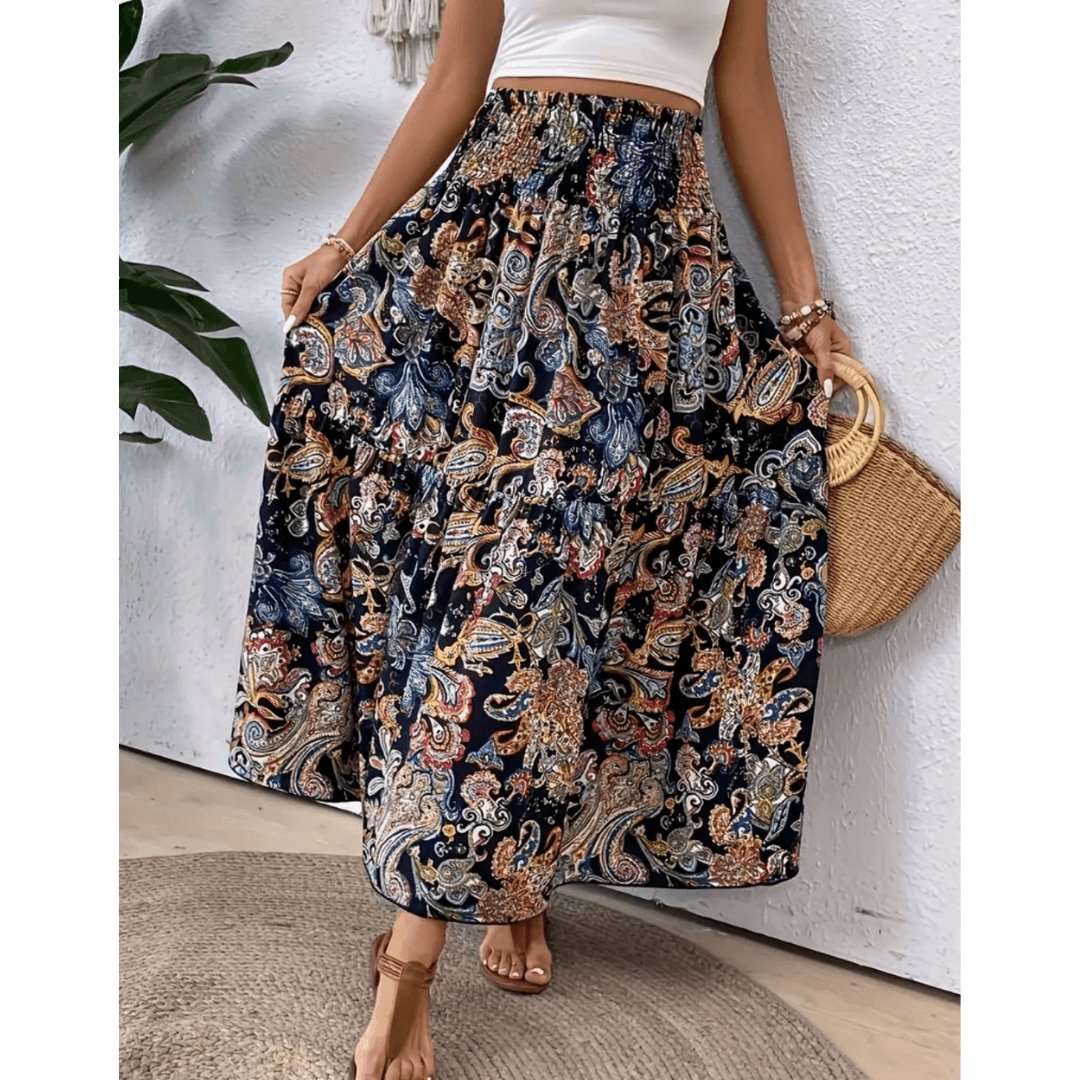 Maya | Casual Women Boho Paisley Maxi Skirt
