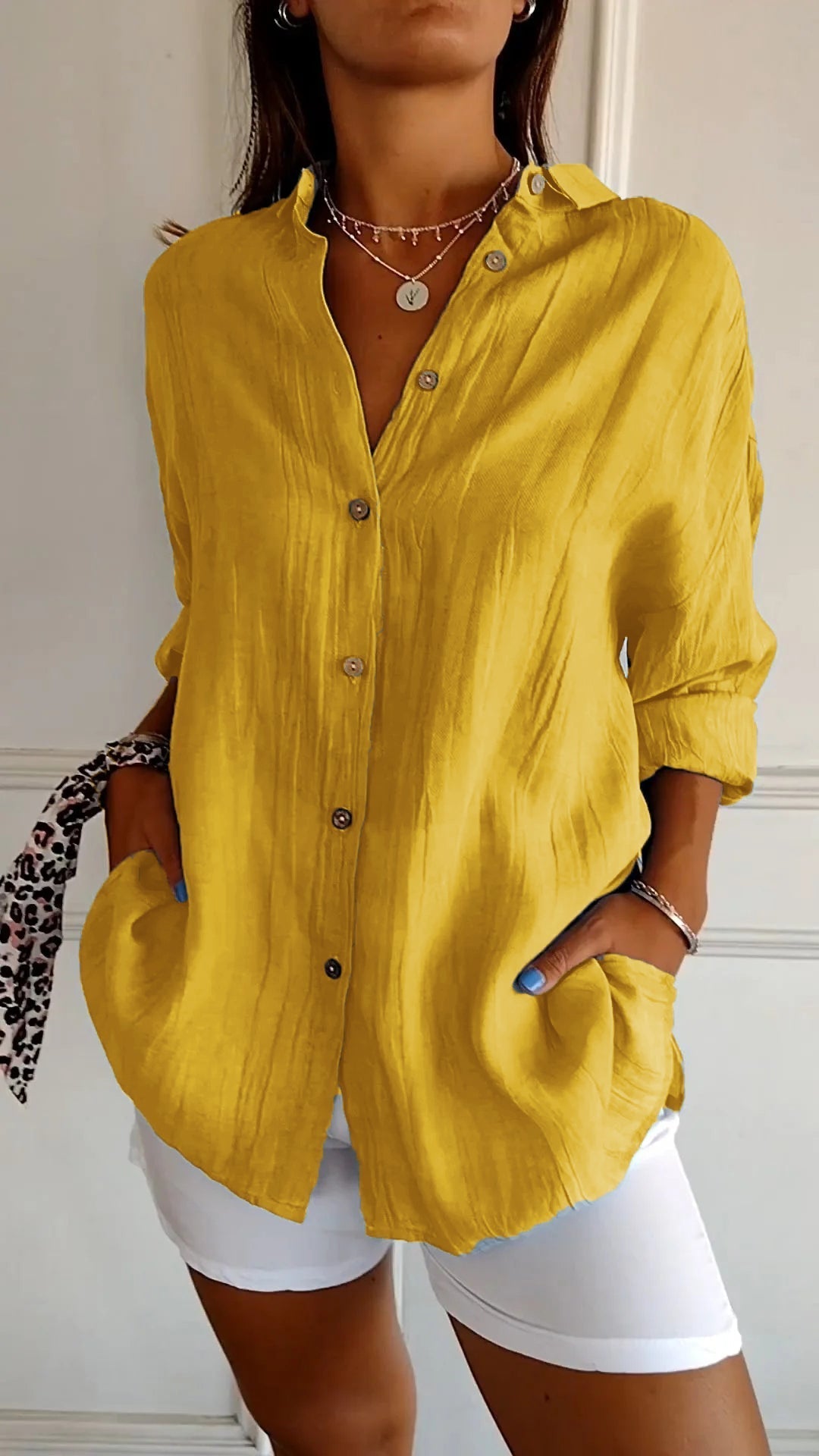 Mina | Women Button Down Shirt Summer Lightweight