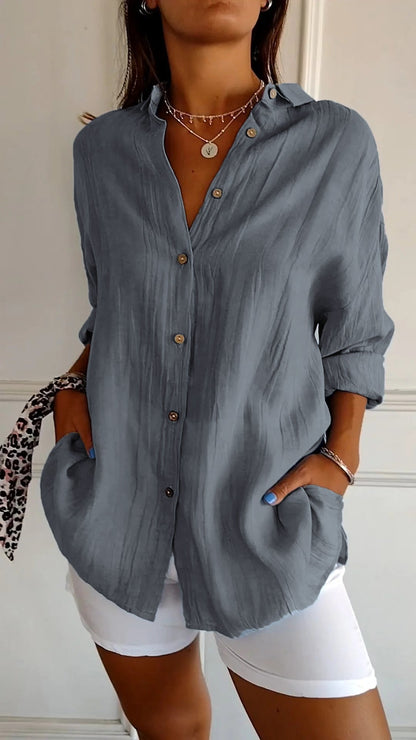 Mina | Women Button Down Shirt Summer Lightweight