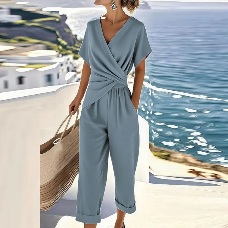 Ophelia | Women Wrap-Front Top Tailored Trousers Co ord Set