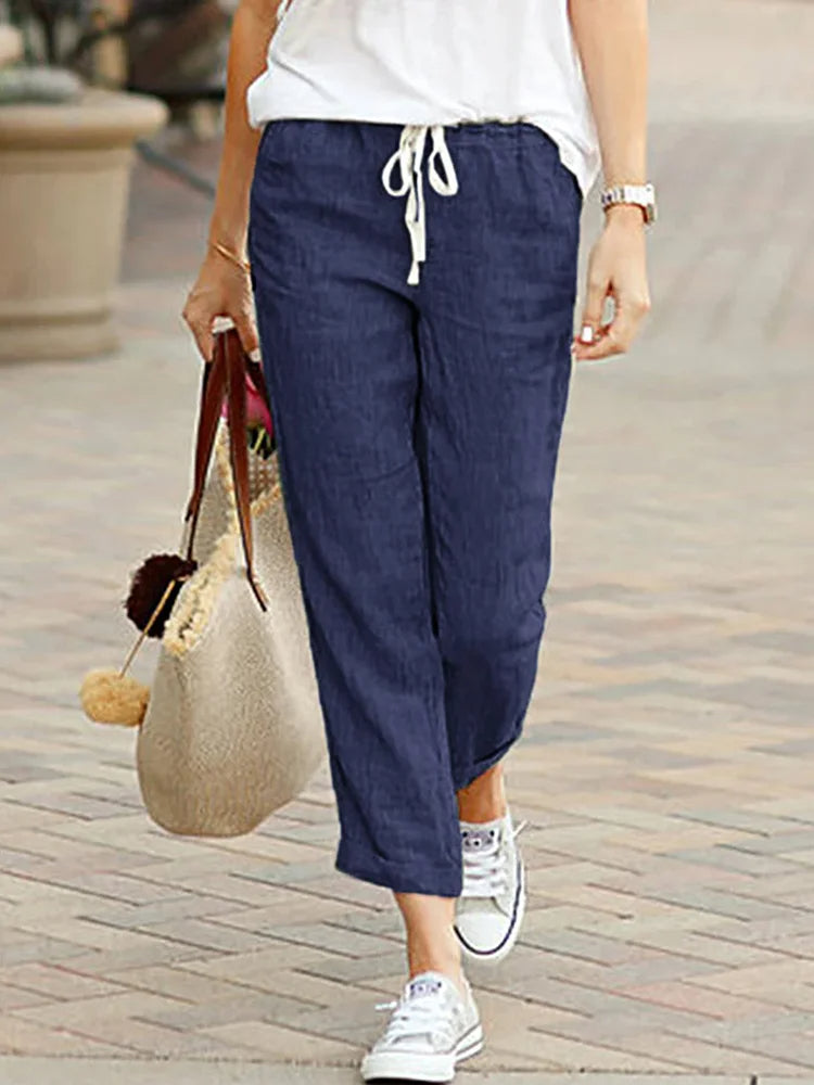 Paloma | Women's Cropped Palazzo Trousers Straight Leg