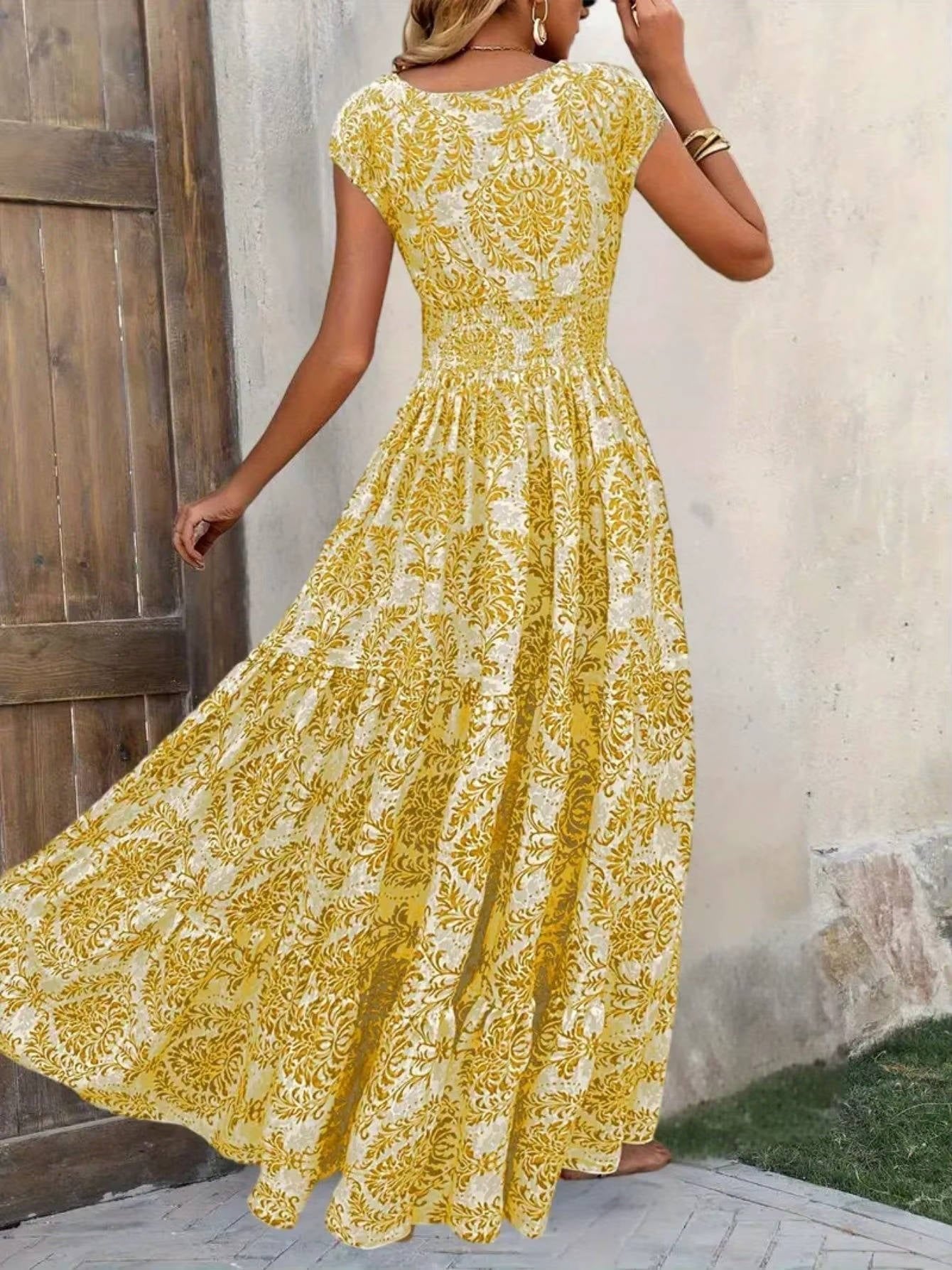 Rose | Women's Summer Boho Smocked Maxi Dress