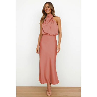 Seraphina | Women Halter Neck Evening Midi Dress Flattering Fit