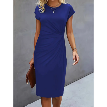Victoria | Women Short Sleeve Formal Midi Dress Tailored Fit