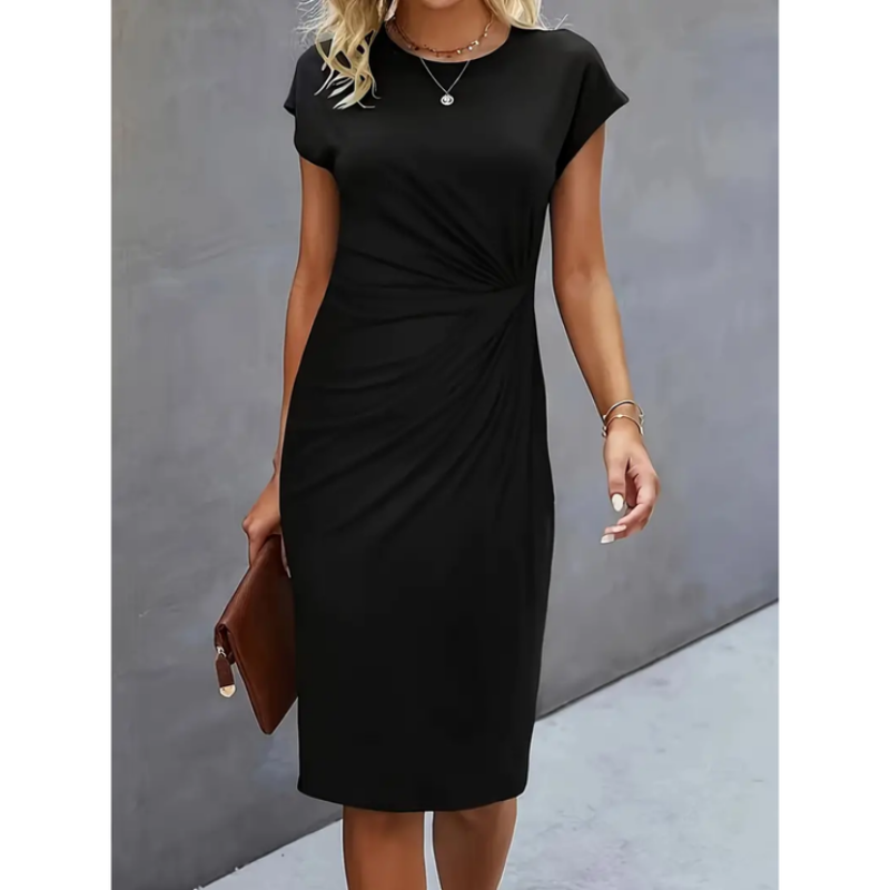 Victoria | Women Short Sleeve Formal Midi Dress Tailored Fit